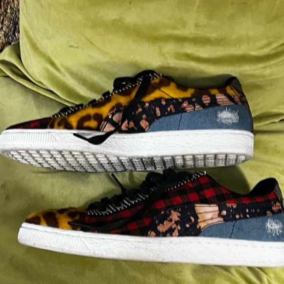 PUMA Court Culture Mixed Pattern Low Top Sneakers Size 9 - Picture 2 of 8
